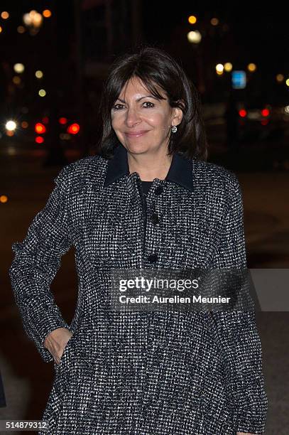 Anne Hidalgo, Paris city Mayor arrives to a reception given by King Willem-Alexander of the Netherlands and Queen Maxima in honor of the French...