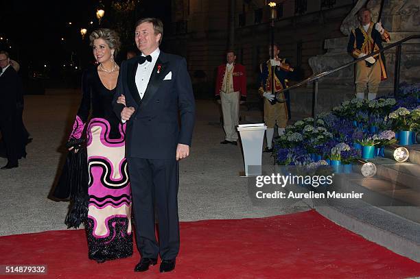 King Willem-Alexander of the Netherlands and Queen Maxima arrive to a reception given by King Willem-Alexander of the Netherlands and Queen Maxima in...