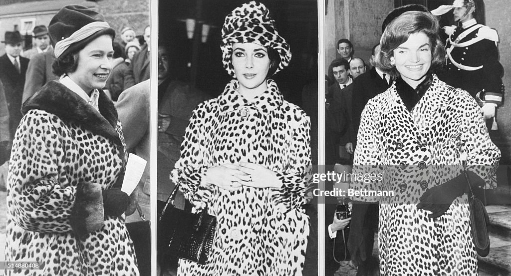Three Famous Women in Leopard Fur Coats