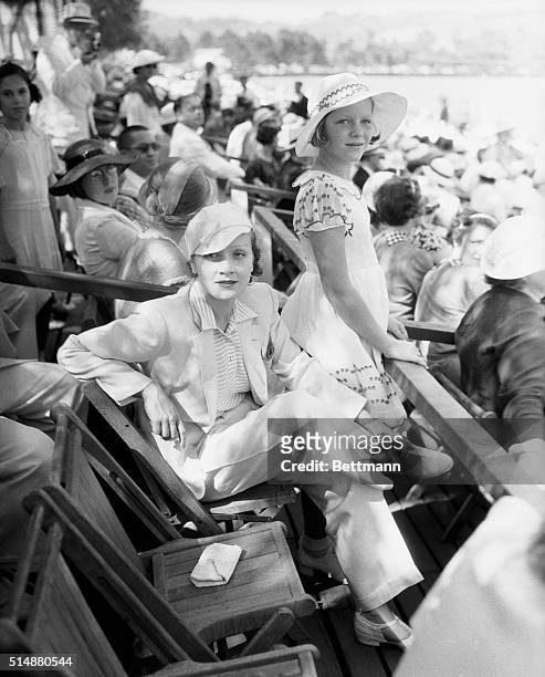 Hollywood, CA: Marlene Dietrich and daughter Maria Sieber, at the Polo Matches.