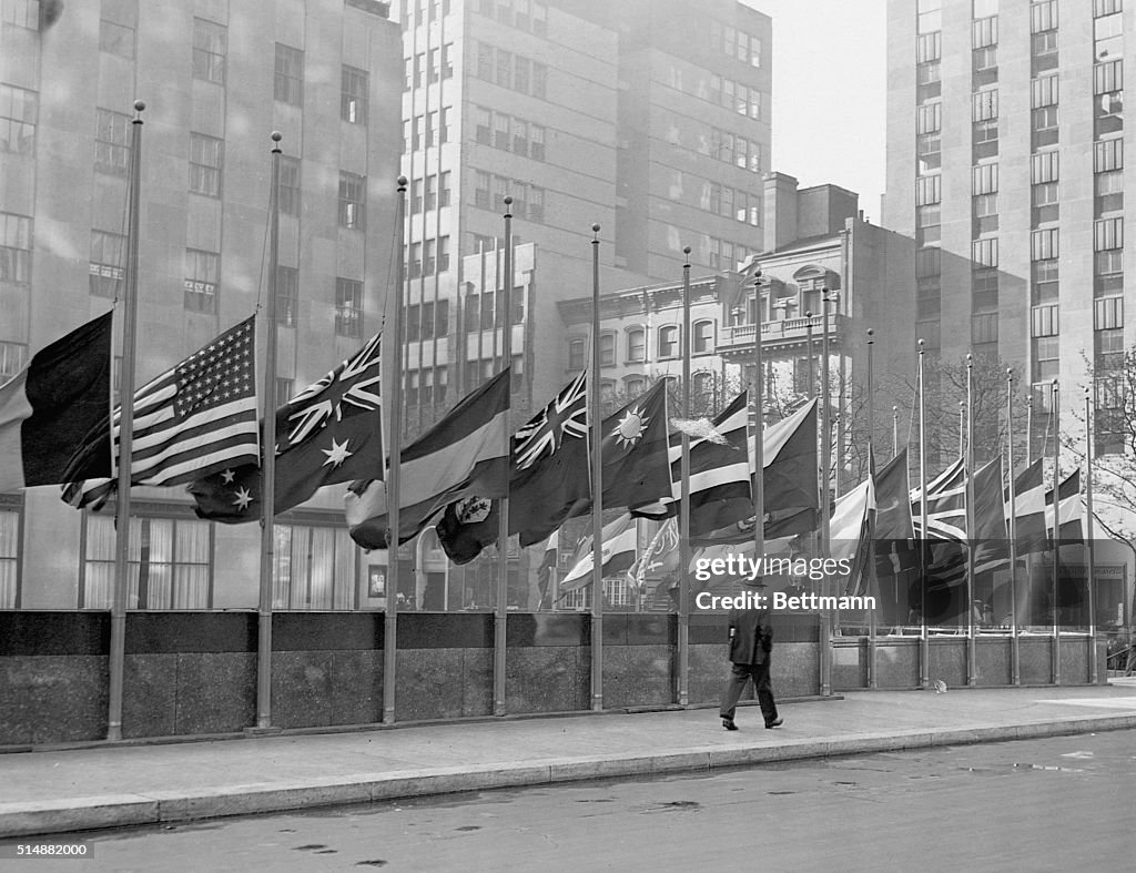 UN Flags at Half-Mast