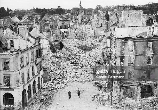 Falaise, France: Falaise, the target for which Allied forces in the Caen sector have been aiming, has now fallen to the Canadians. In gaining...