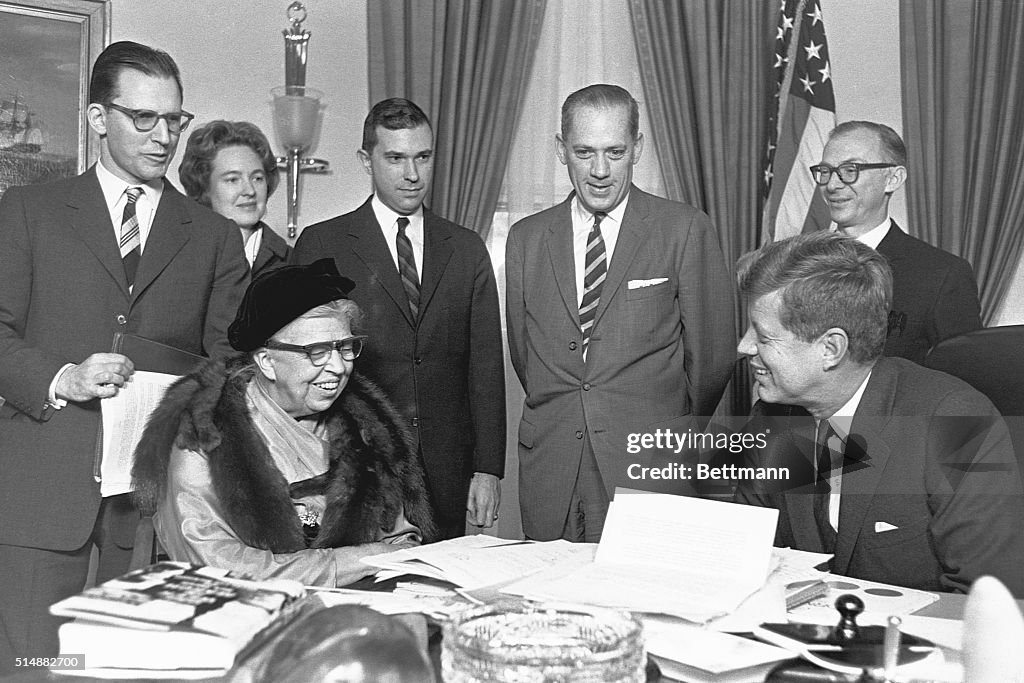 John F. Kennedy and Eleanor Roosevelt