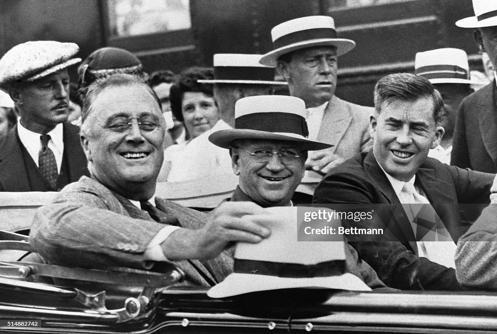 President Franklin D. Roosevelt with Harold Ickes and Henry Wallace