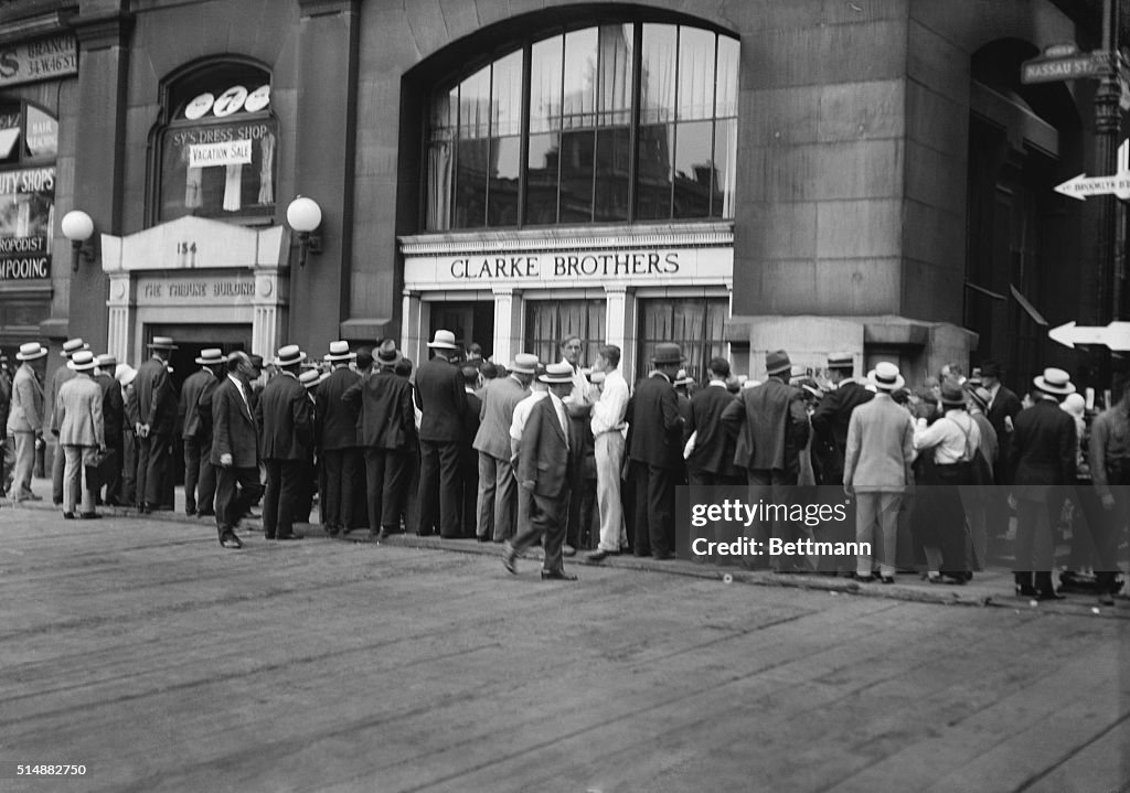 Customers Crowding Outside Clarke Brothers Bank