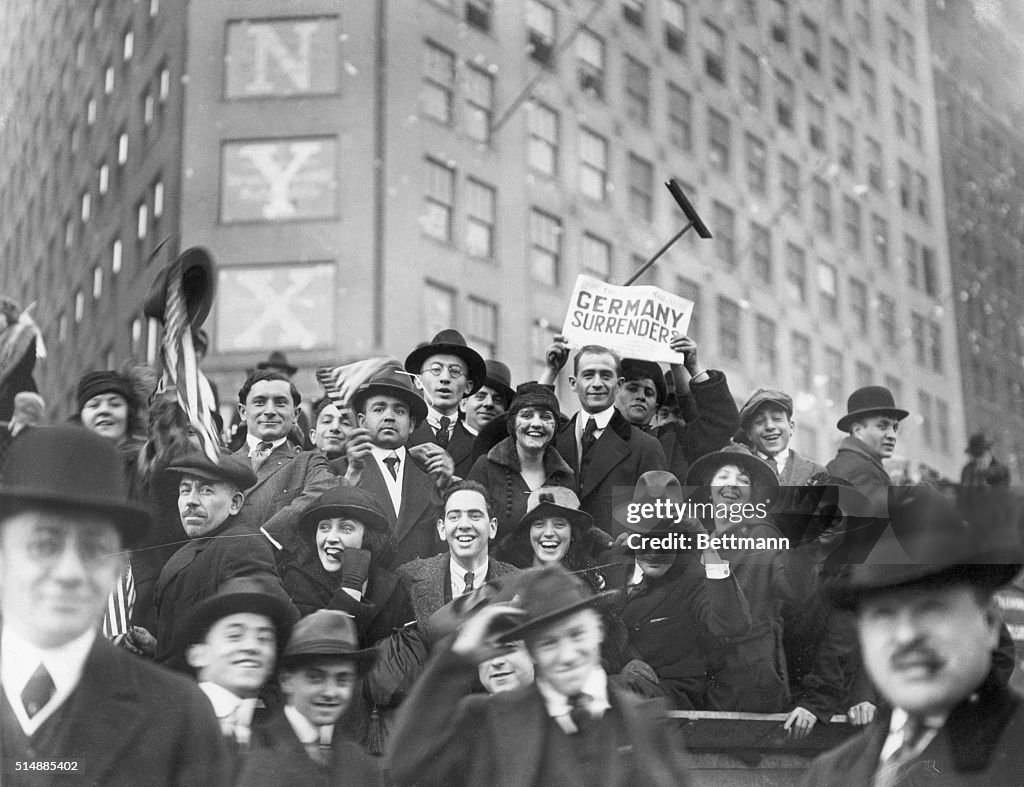 New Yorkers Celebrating Surrender of Germany