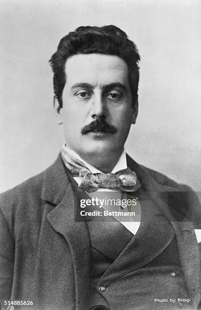 Portrait of Italian composer Giacomo Puccini . Undated photograph. Photo by Bragi