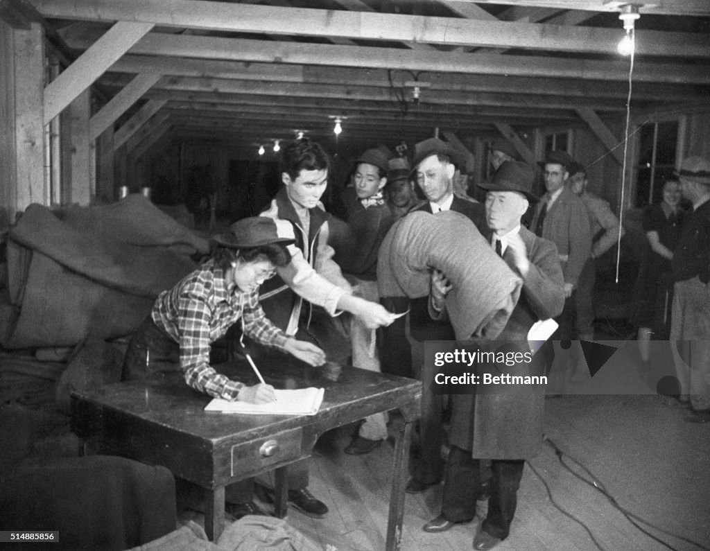 Japanes Americans Entering Camps