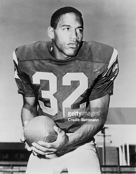 Portrait of USC All-American running back O.J. Simpson. He would go on to win the Heisman Trophy in 1968, play many years for the Buffalo Bills in...