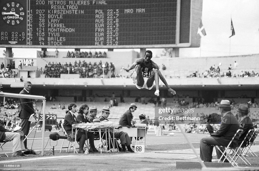 Robert Beamon Jumping to Break Record