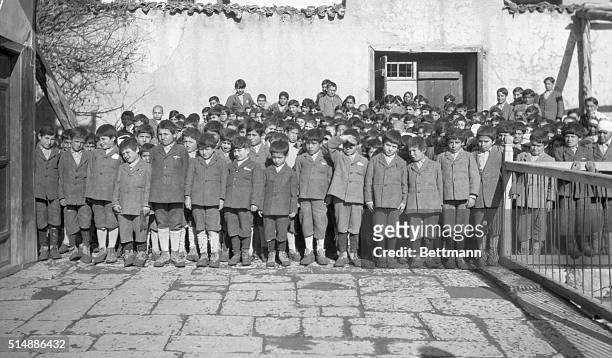 Armenian orphans in Miss Edith D. Cushman's orphanage.