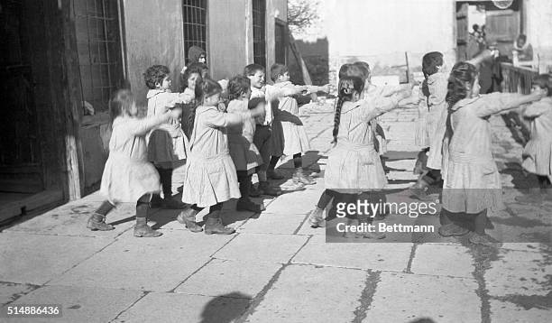 Armenian orphans in Miss Edith D. Cushman's orphanage.