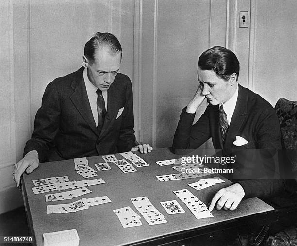 Men playing bridge