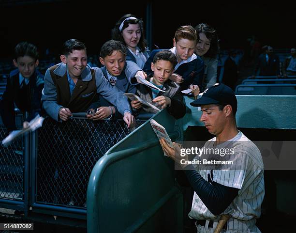 Joe DiMaggio autographs program for young fans.