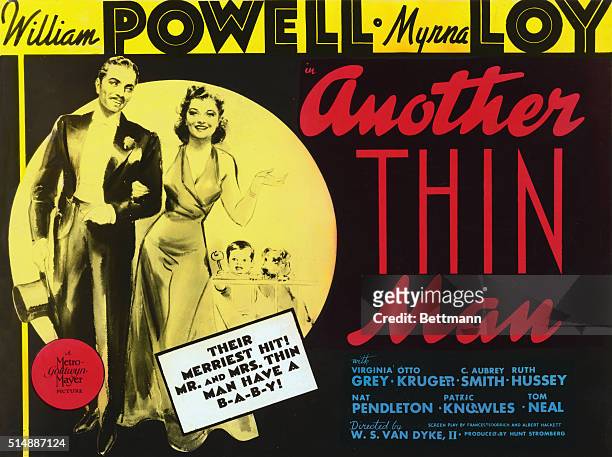 William Powell * Myrna Loy in Another THIN Man. Their Merriest Hit! Mr. And Mrs. Thin Man Have A B-A-B-Y! With Virginia Grey, Otto Kruger, C. Aubry...