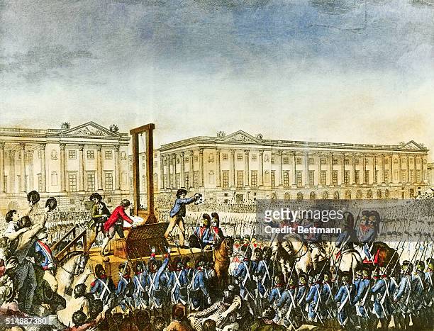 The execution of Louis XVI on January 21, 1793.