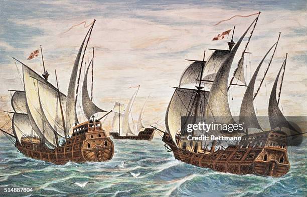 The fleet of Christopher Columbus.