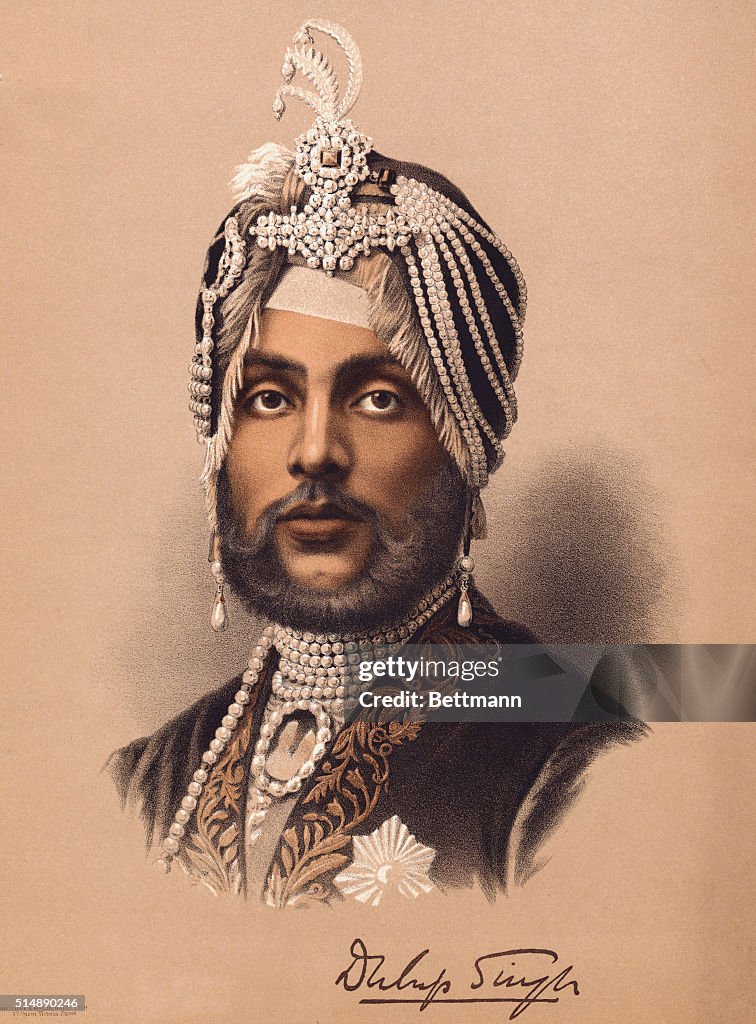 Portrait of Dhuleep Singh in Royal Headdress