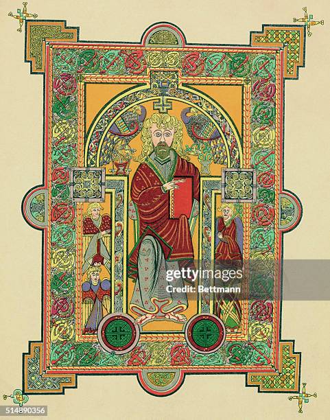 SAINT MATTHEW, FROM THE BOOK OF KELLS, A.D.650-690.