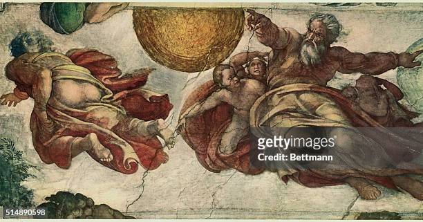 Part of the fresco series at the Sistine Chapel by Michelangelo.