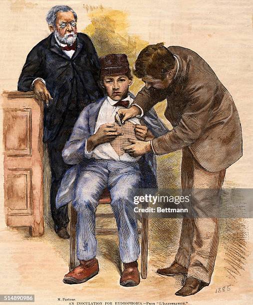 Louis Pasteur performing an inoculation for Hydrophobia.