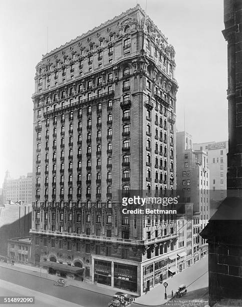 The St. Regis Hotel at Fifth Avenue and 55th Street, New York City. It was built between 1901-1904 by Trowbridge and Livingston Architects.