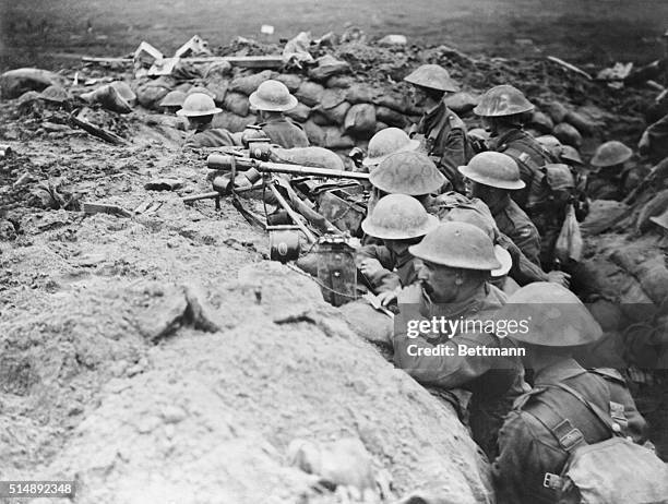 British advance post in the front line trenches.