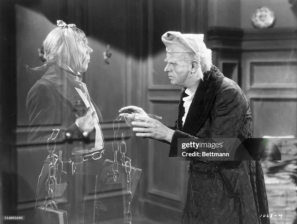 Ebenezer Scrooge Talking to Marley's Ghost