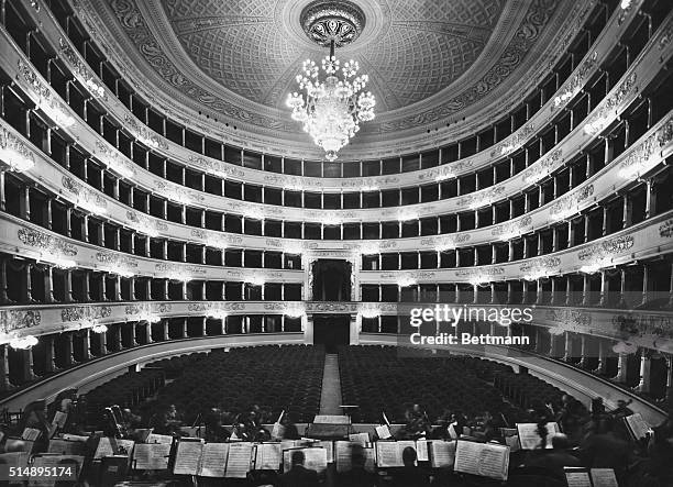 Interior of La Scala before a performance.