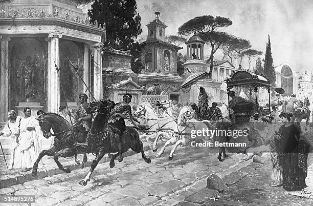 The Via Appia, Rome: scene during the rush hour.