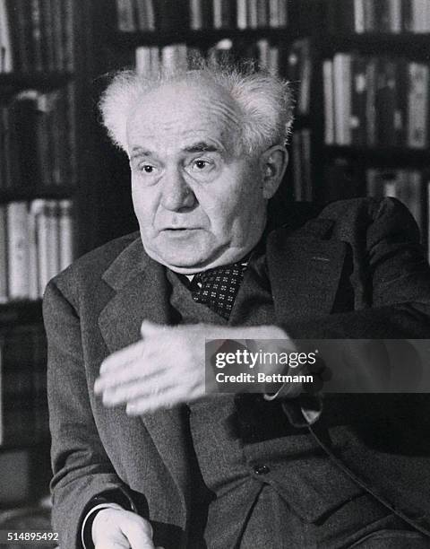 David Ben Gurion. Polish born Israeli Statesman. Photo taken in 1950's.