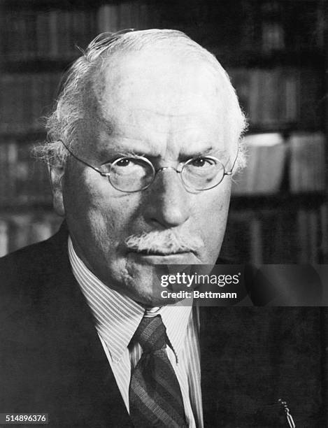 Photograph of Carl Gustav Jung, Swiss Psychiatrist, taken at the age of 79.