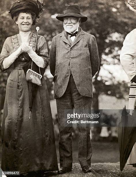 Andrew Carnegie , Industrialist and humanitarian at Children's Playground. Standing next to him is his wife Louise Whitfield.