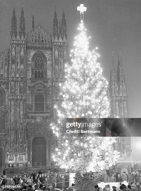 Milan, Italy- France has presented the Italian Red Cross with a huge Christmas tree which was placed in Milan's Square, just in front of the...