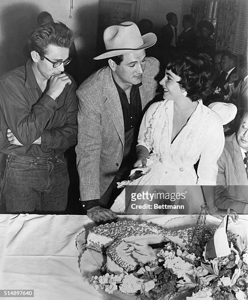 Hollywood, CA- George Stephens presents the cast of his production, "Giant," to the Hollywood press at a luncheon at Warner Brothers Studio, marking...