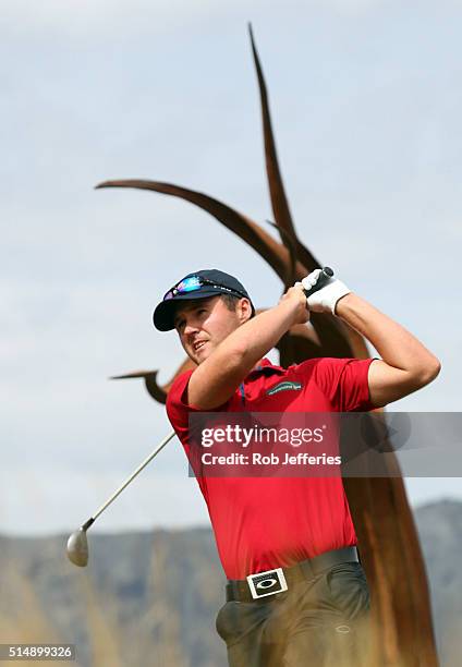 Matthew Griffin of Australia his a driver during day three of the 2016 New Zealand Open at The Hills on March 12, 2016 in Queenstown, New Zealand.