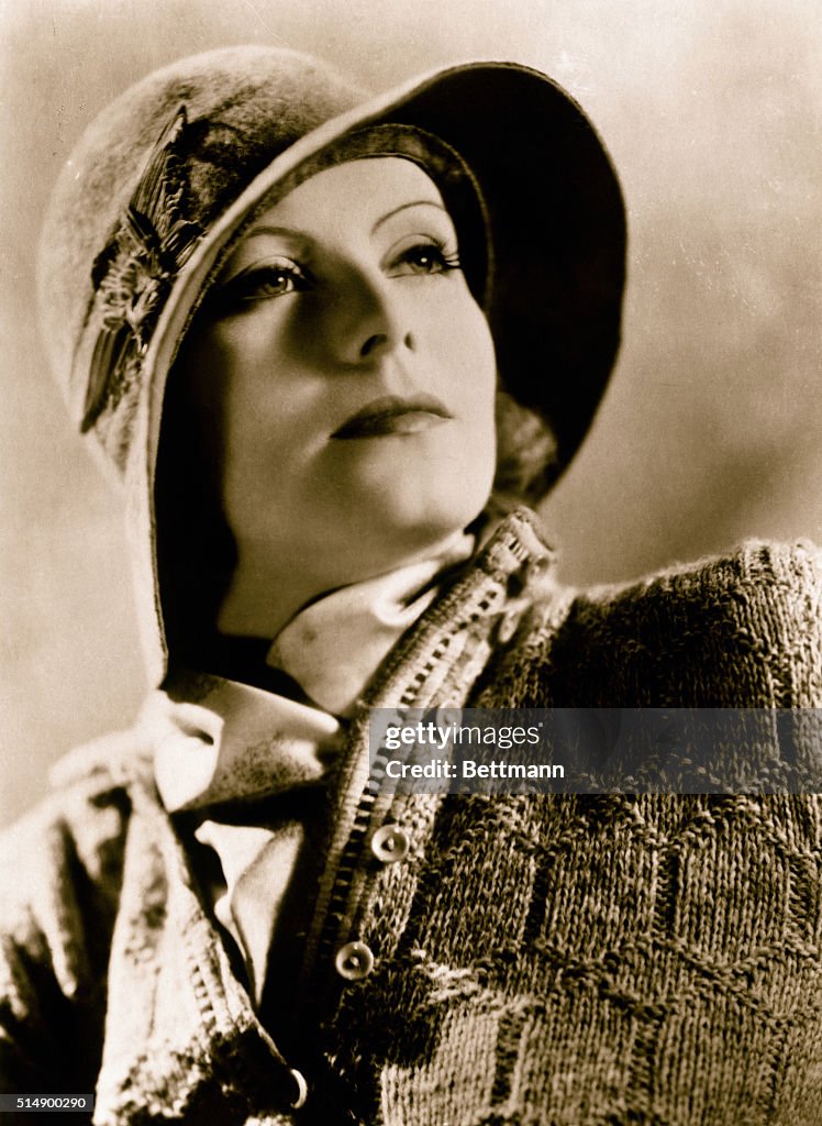 Portrait of Greta Garbo Wearing Hat