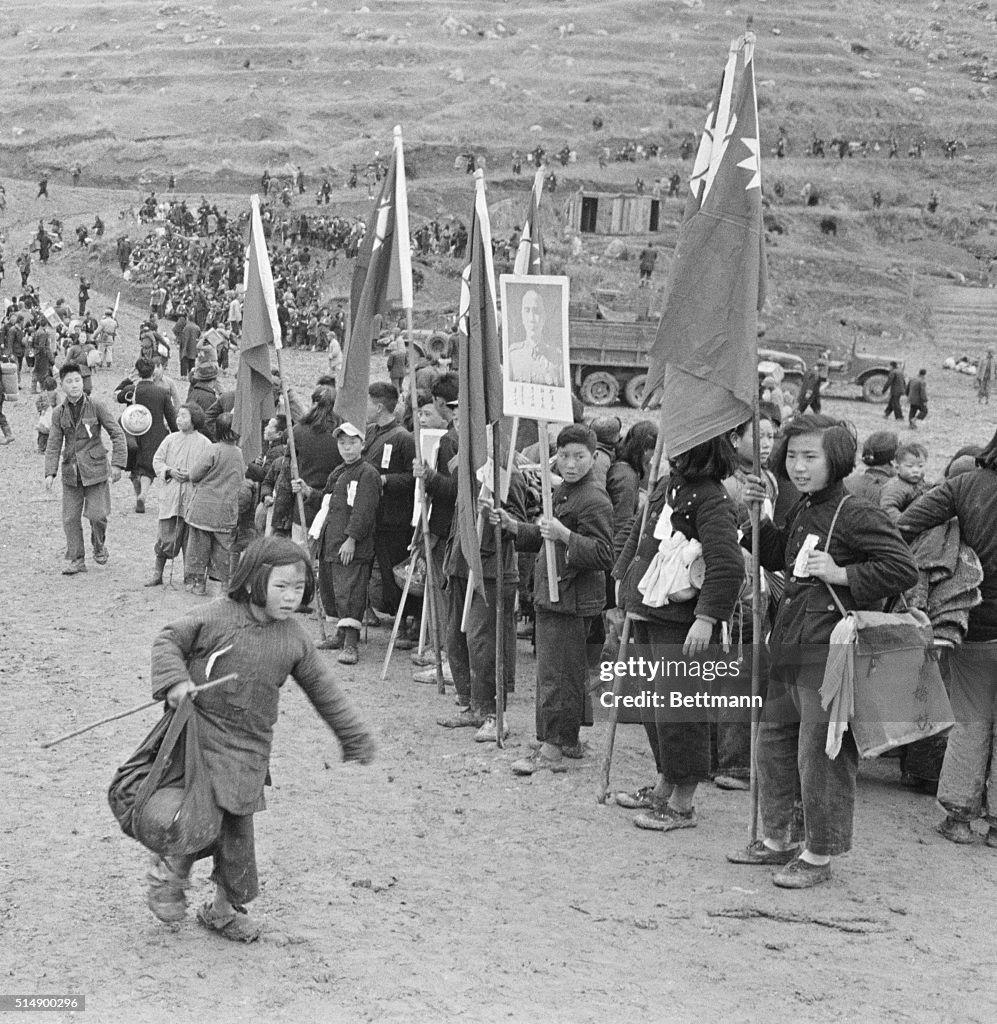 School Children Awaiting Evacuation