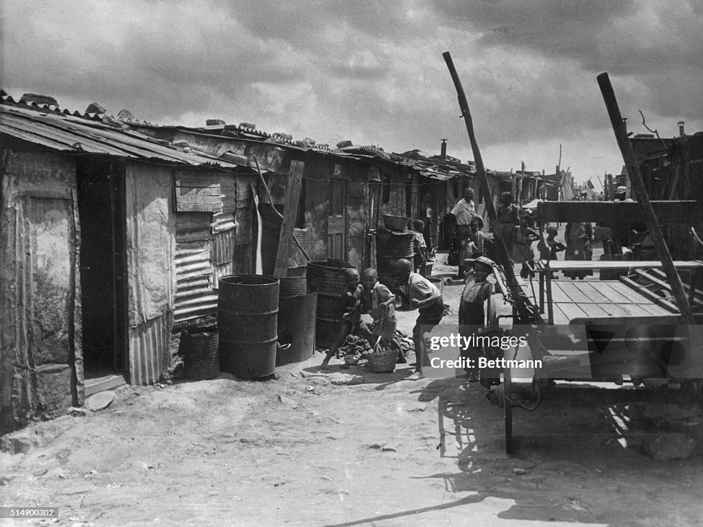 Children Playing in Shantytown Street
