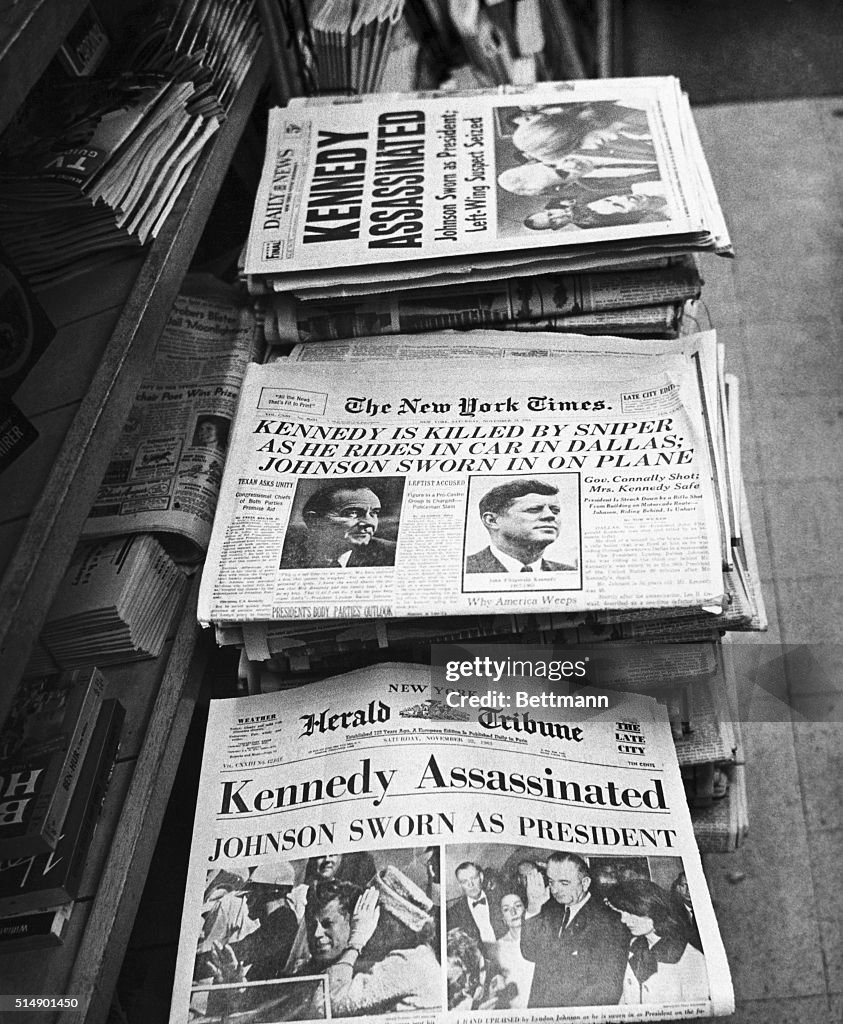 Newspaper Headlines of John F. Kennedy Assassination