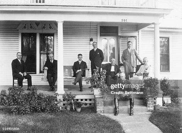 Abilene, KS- Eisenhower reunion in Kansas : Arthur, Earl, Edgar, Mr. Eisenhower, Milton, Mrs. Eisenhower, and Dwight D. Eisenhower.