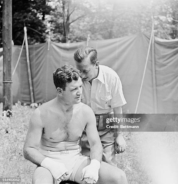 Heavyweight boxer James J. Braddock and manager Joe Gould.