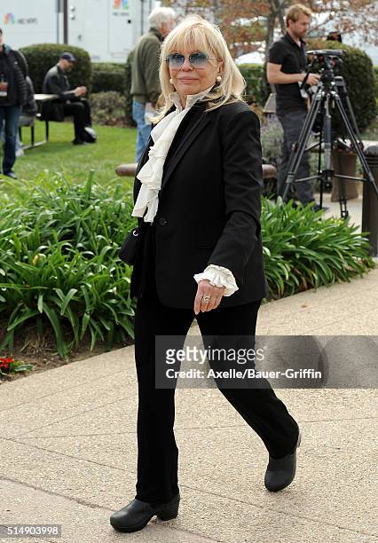 Nancy Sinatra is seen arriving to Nancy Reagan's funeral services at the Ronald Reagan Presidential Library on March 11, 2016 in Simi Valley,...