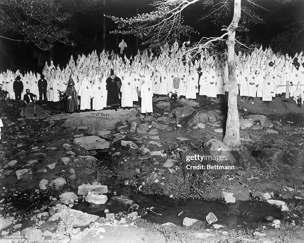 The Ku Klux Klan Meeting On Mountain