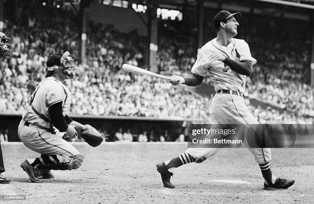 Batter Stan Musial and Catcher Wes Westrum