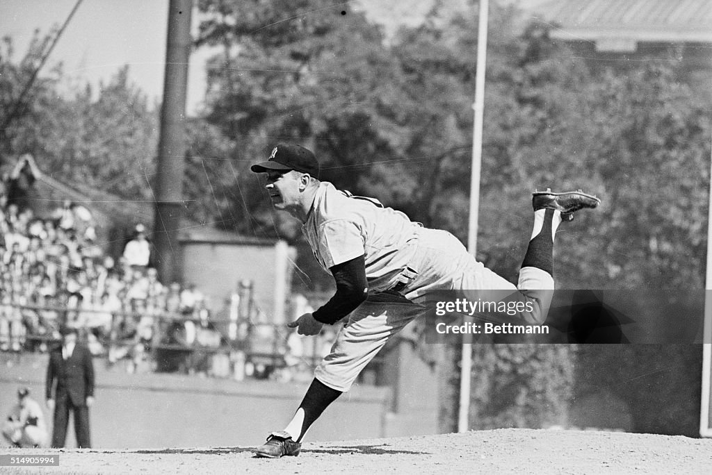 Pitcher Whitey Ford Showing His Form
