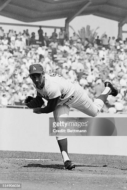 Los Angeles, CA: Sandy Koufax pitches the Dodgers into a 3-2 lead over the Minnesota Twins with a four-hit shutout, striking out ten batters on the...