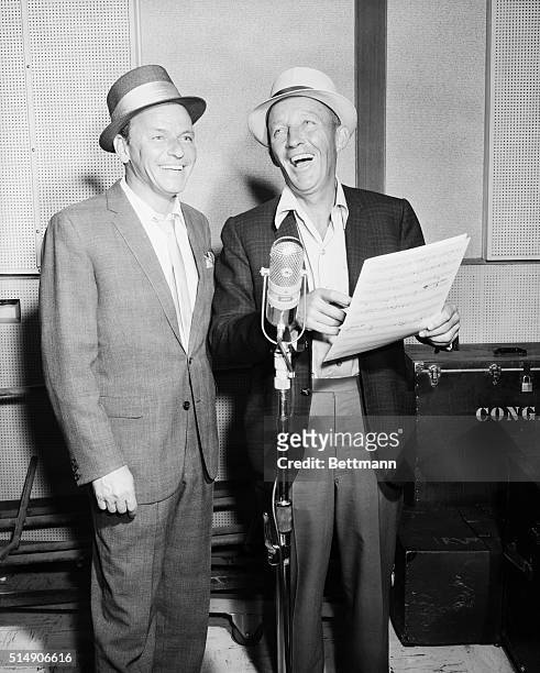 Hollywood, CA: Recording history is made as Frank Sinatra and Bing Crosby cut their first record together for Sinatra's Reprise Records. Der Bingle...