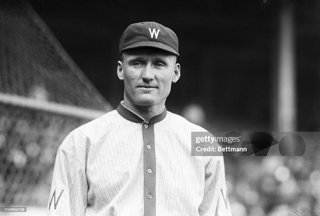 Baseball Player Walter Johnson of Washington Senators