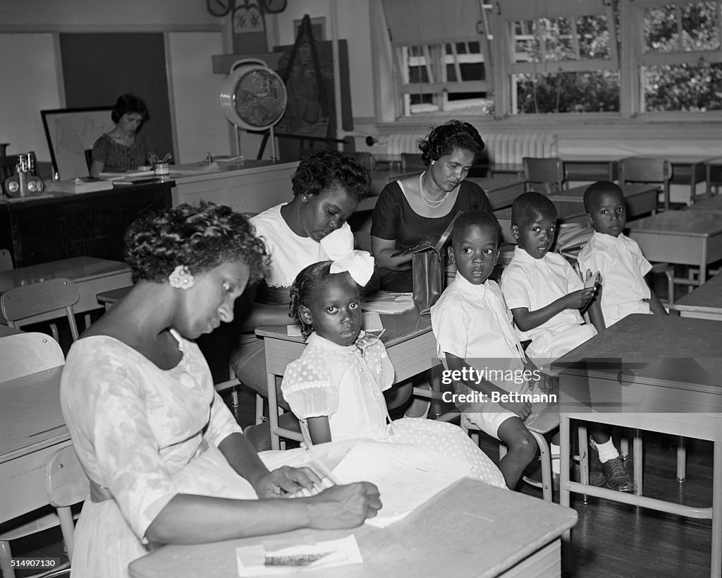 First Graders Registering for School